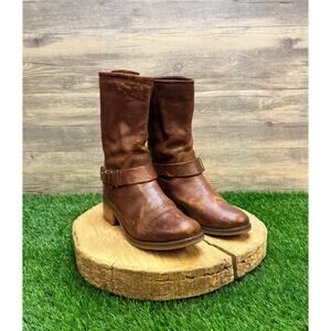 Fabianelli Women - Size 7 / 37 - Brown Harness Zipper Boots C160